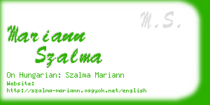 mariann szalma business card